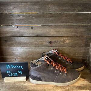Mens Ahnu Fulton Brown Leather Casual Waterproof Ankle Boots Sneakers Size‎ 9 D